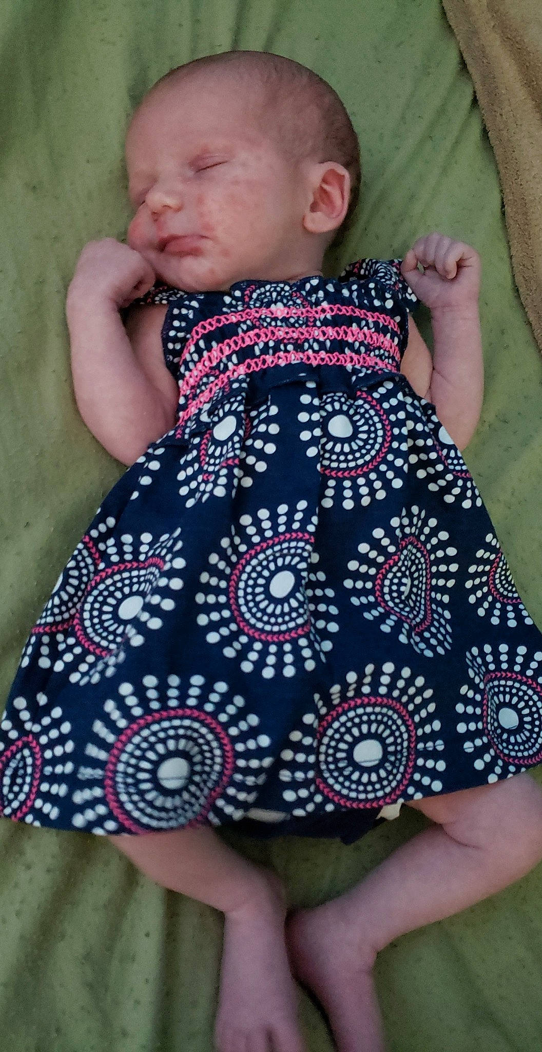 Adilynn is registered to the contest to win money with this photo: baby, baby_products, baby_toddler_clothing, child, clothing, design, dress, pattern, person, product, textile, toddler