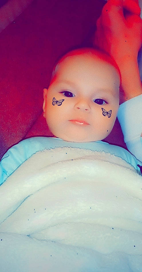 Anaya participe au concours pour gagner de l'argent avec cette photo : baby, cheek, child, chin, eye, eyebrow, face, forehead, fun, head, iris, lip, mouth, nose, person, pink, skin, smile, toddler