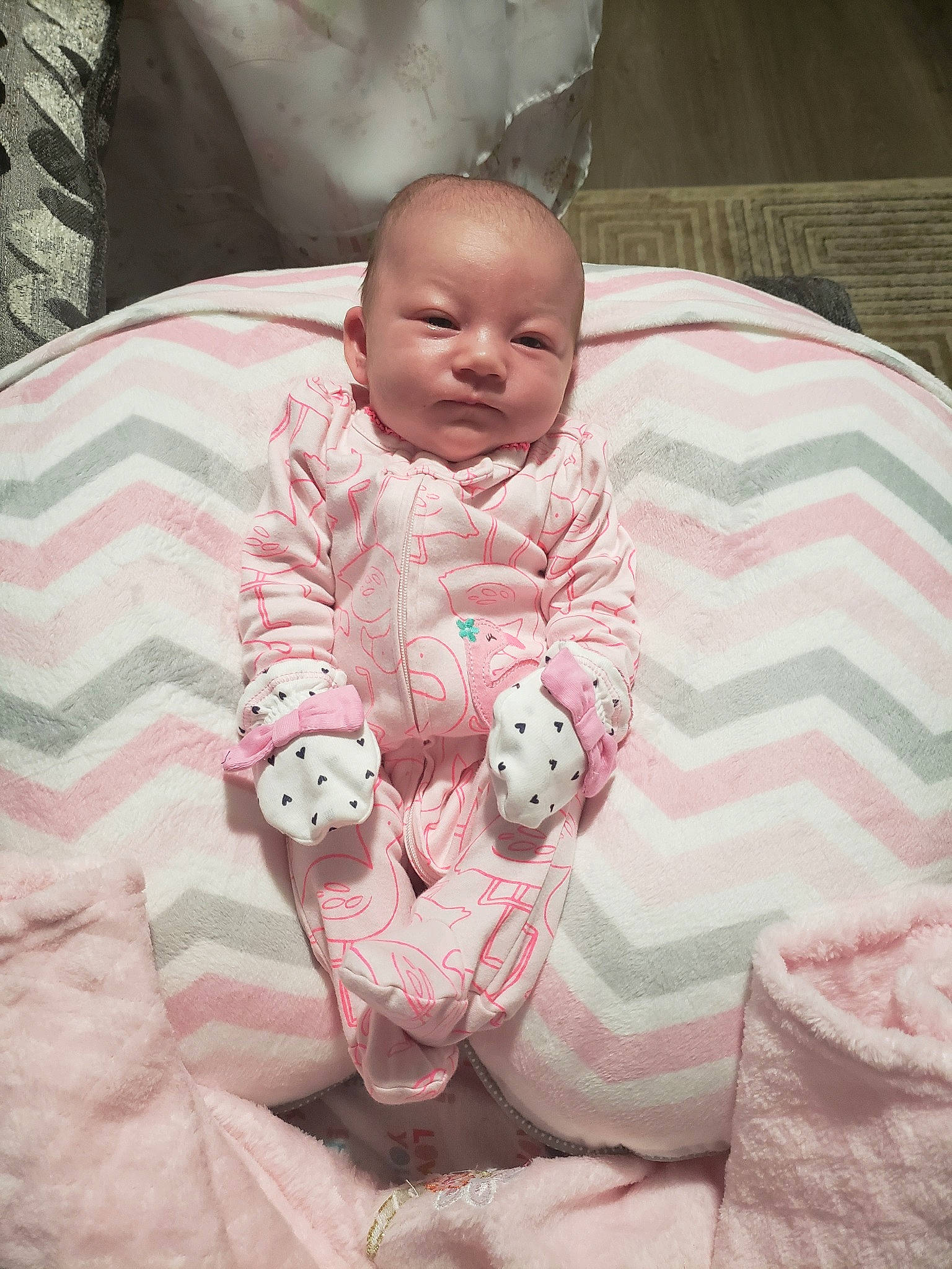 Ivy Rose Monhart is registered to the contest to win money with this photo: baby, baby_toddler_clothing, cheek, child, person, pink, toddler