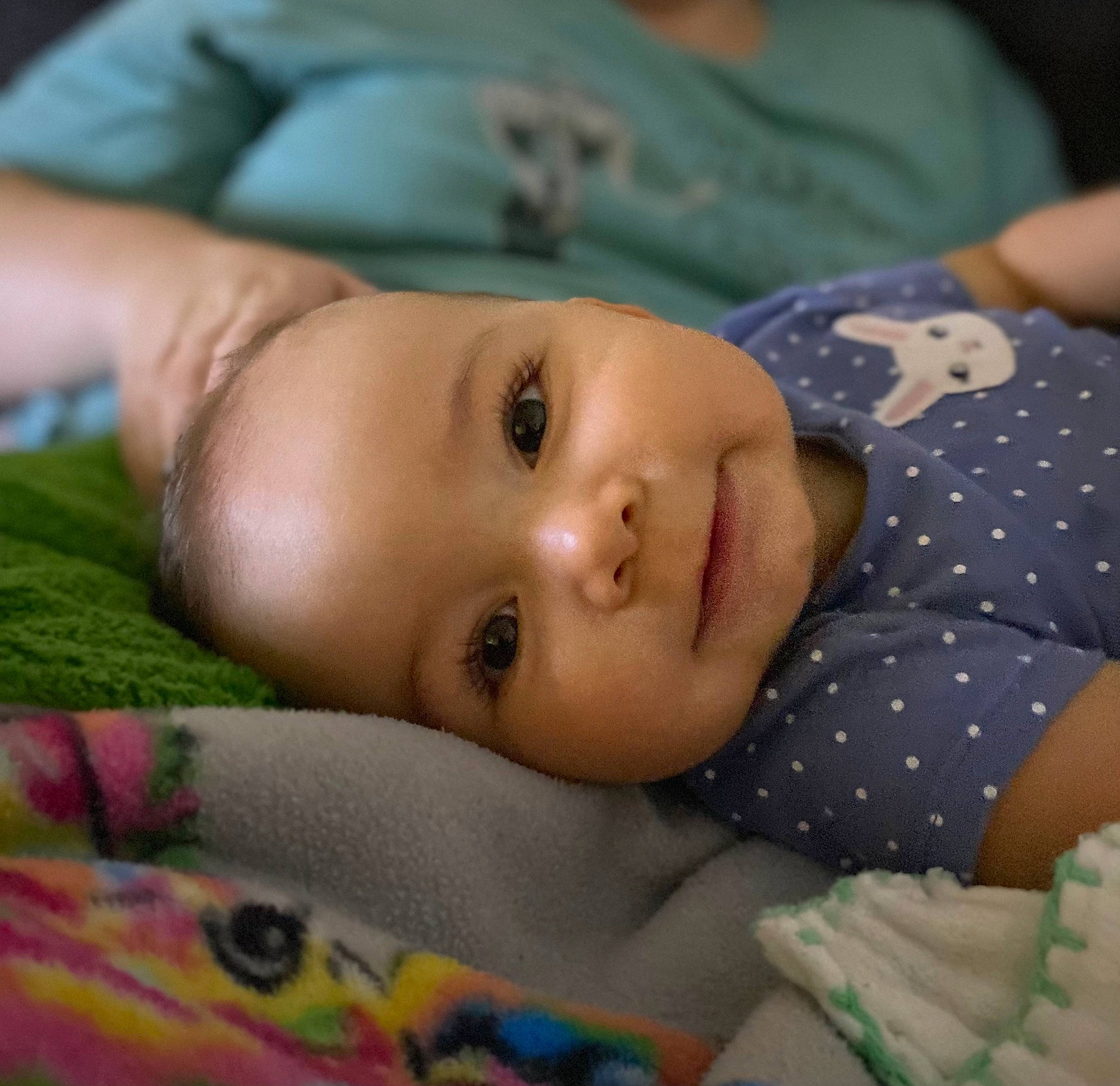 Kylah joined the competition — help win amazing prizes! baby, baby_toddler_clothing, cheek, child, close_up, comfort, eye, eyebrow, eyelash, facial_expression, happy, human, iris, linens, lip, nose, pattern, person, skin, smile