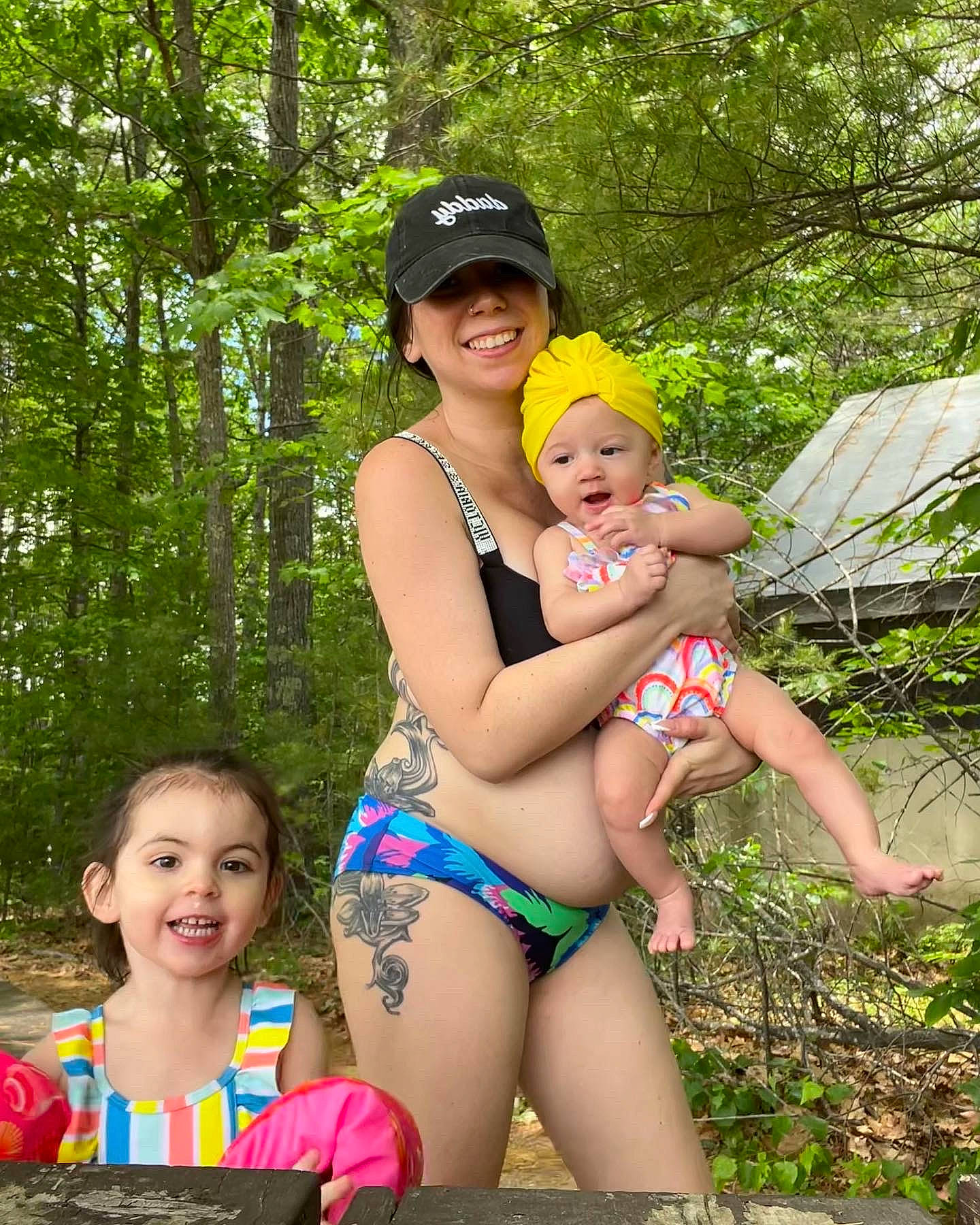 Eleanora is registered to the contest to win money with this photo: brassiere, face, fun, grass, happy, hat, headwear, joy, leg, leisure, natural_environment, people_in_nature, person, plant, recreation, smile, snapshot, summer, swimwear, thigh