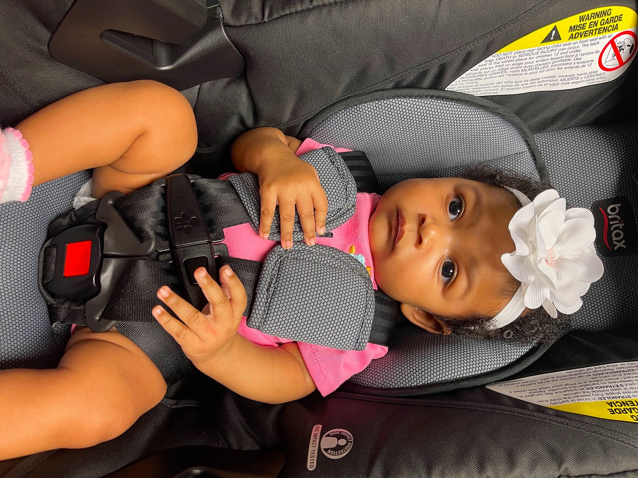 Kimora joined the competition — help win amazing prizes! arm, auto_part, baby, baby_carriage, car_seat, cheek, comfort, cool, eyelash, finger, gesture, hand, human, mammal, mouth, person, product, skin, thigh, toddler