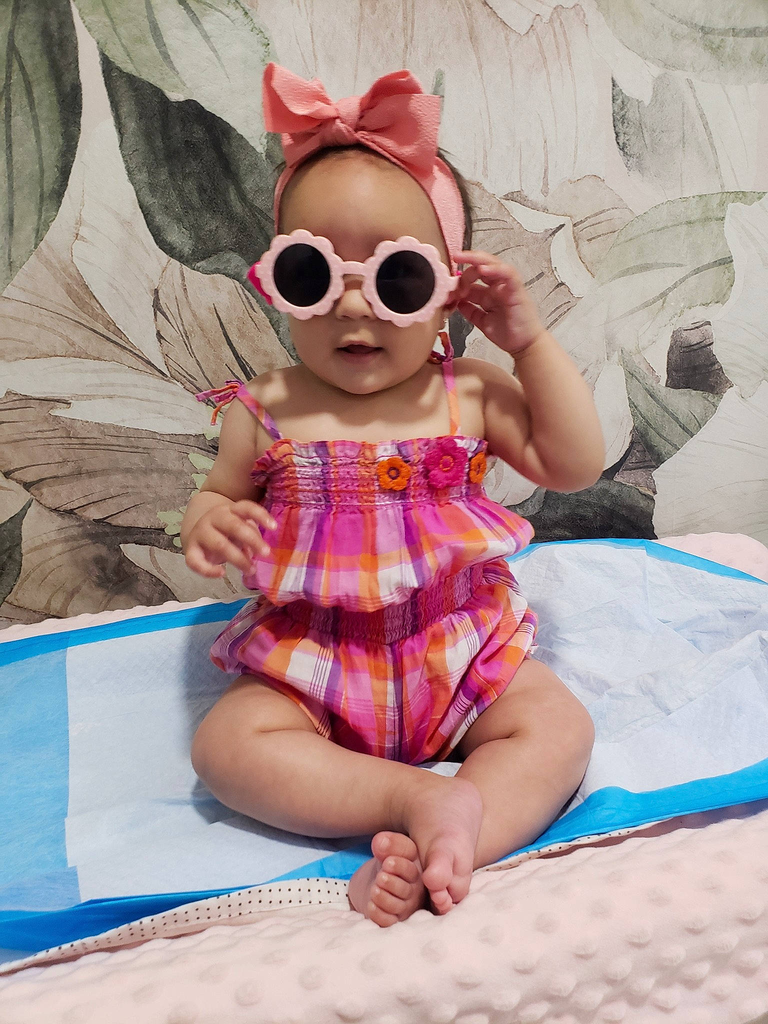 Araya joined the competition — help win amazing prizes! baby_toddler_clothing, cool, dress, eyewear, fun, glasses, goggles, happy, magenta, mouth, person, pink, shorts, skin, sleeve, summer, sunglasses, t_shirt, textile, thigh