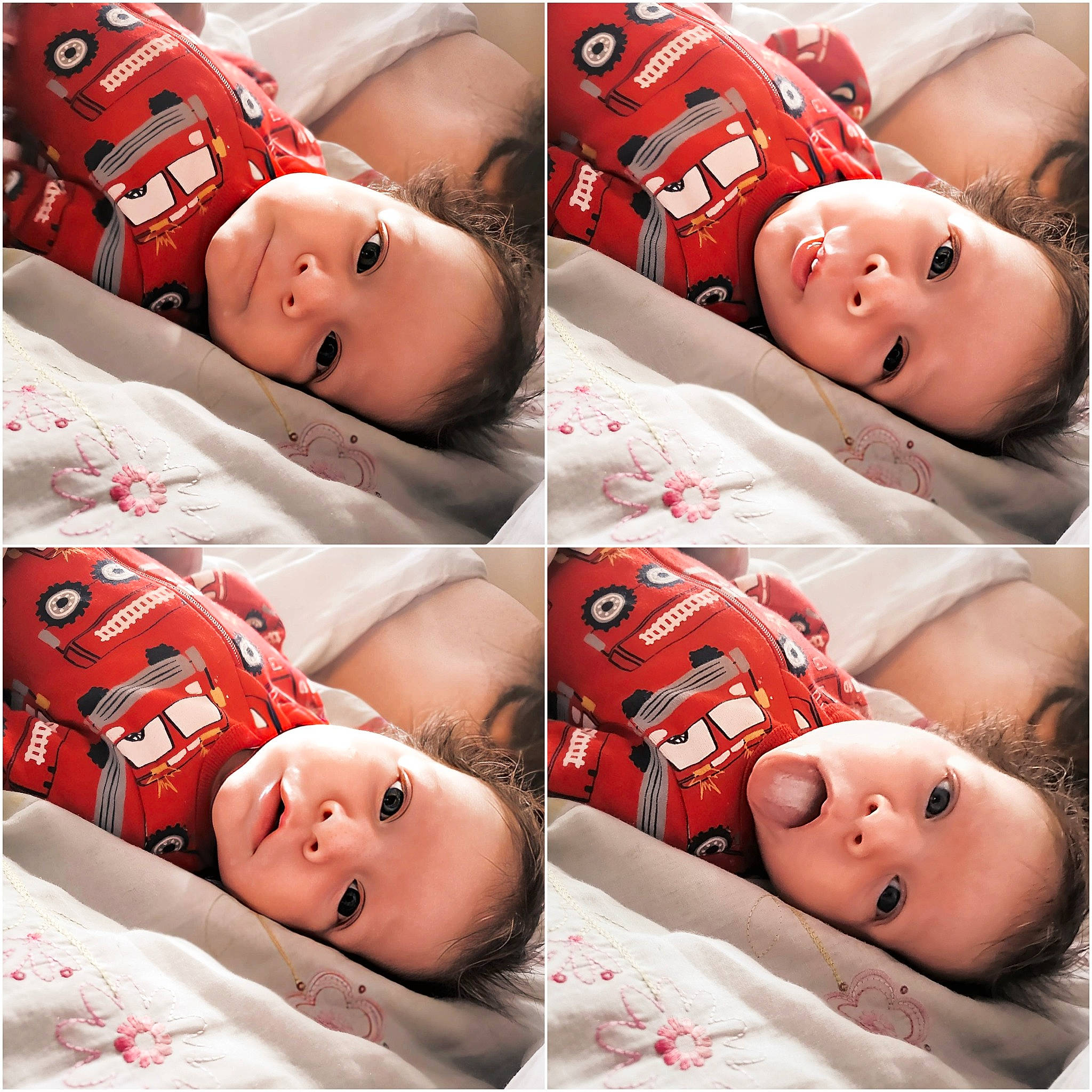 Dean is registered to the contest to win money with this photo: baby, cheek, child, comfort, face, facial_expression, happy, human, mammal, mouth, muscle, person, photograph, product, red, skin, smile, textile, toddler, vertebrate