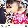 Royal is registered to the contest to win money with this photo: app_ui, blanket, caption_text, closeup, cozy, cuddly, dog, ears, fabric, heart_icon, icons, instagram_screenshot, mobile_screen, navigation_bar, nose, pajamas, pet, profile_icon, puppy, sleeping