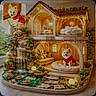 Harley Quinn joined the competition — help win amazing prizes! cozy, cushions, cute, decor, dog, fluffy, indoor, interior, lighting, miniature_house, nature, pet, plants, pond, puppy, red_sweater, small, waterfall, wood, wooden_house