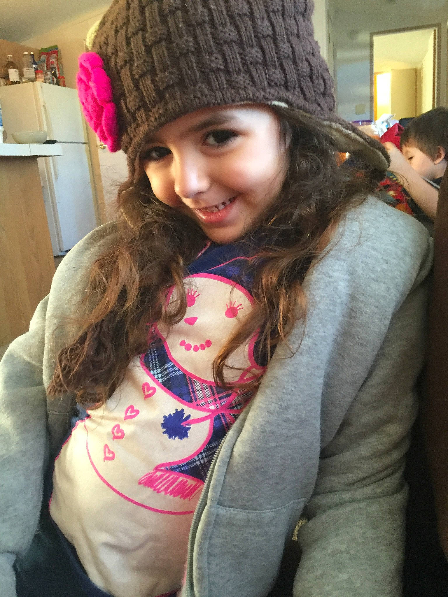 Angel joined the competition — help win amazing prizes! beanie, bonnet, brown_hair, cap, cheek, child, cool, crochet, fashion_accessory, hat, headgear, headwear, joy, knit_cap, knitting, lip, person, pink, skin, smile