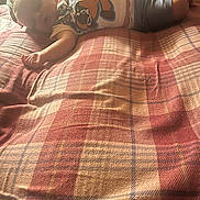 Gattlin is registered to the contest to win money with this photo: baby, sleeping, blanket, plaid, bed, cozy, infant, child, soft_light, peaceful, clothing, toddler, resting, cute, indoor, portrait, head, arm, legs, comfort