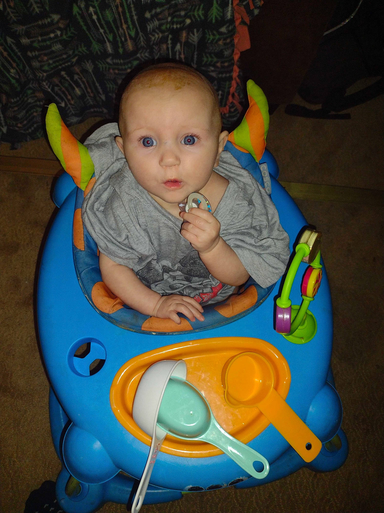 Gracelynn is registered to the contest to win money with this photo: arm, baby, baby_playing_with_toys, baby_products, baby_safety, baby_toddler_clothing, baby_toys, chair, cheek, child, electric_blue, fun, person, plastic, play, recreation, riding_toy, sitting, skin, toddler