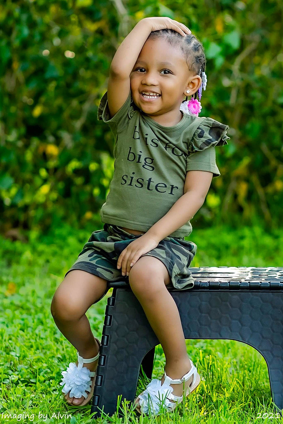Ryli joined the competition — help win amazing prizes! baby_toddler_clothing, face, flash_photography, grass, green, hairstyle, happy, joy, leg, leisure, people_in_nature, person, photograph, plant, shoe, shorts, sleeve, smile, sneakers, standing