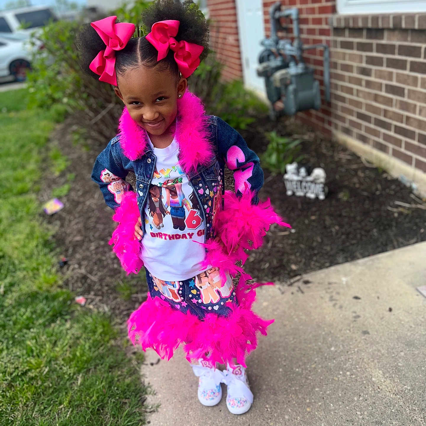 Ryli joined the competition — help win amazing prizes! architecture, brick, building, city, clothing, costume, face, grass, head, outdoors, path, person, photography, plant, portrait, purple, road, shelter, street, urban