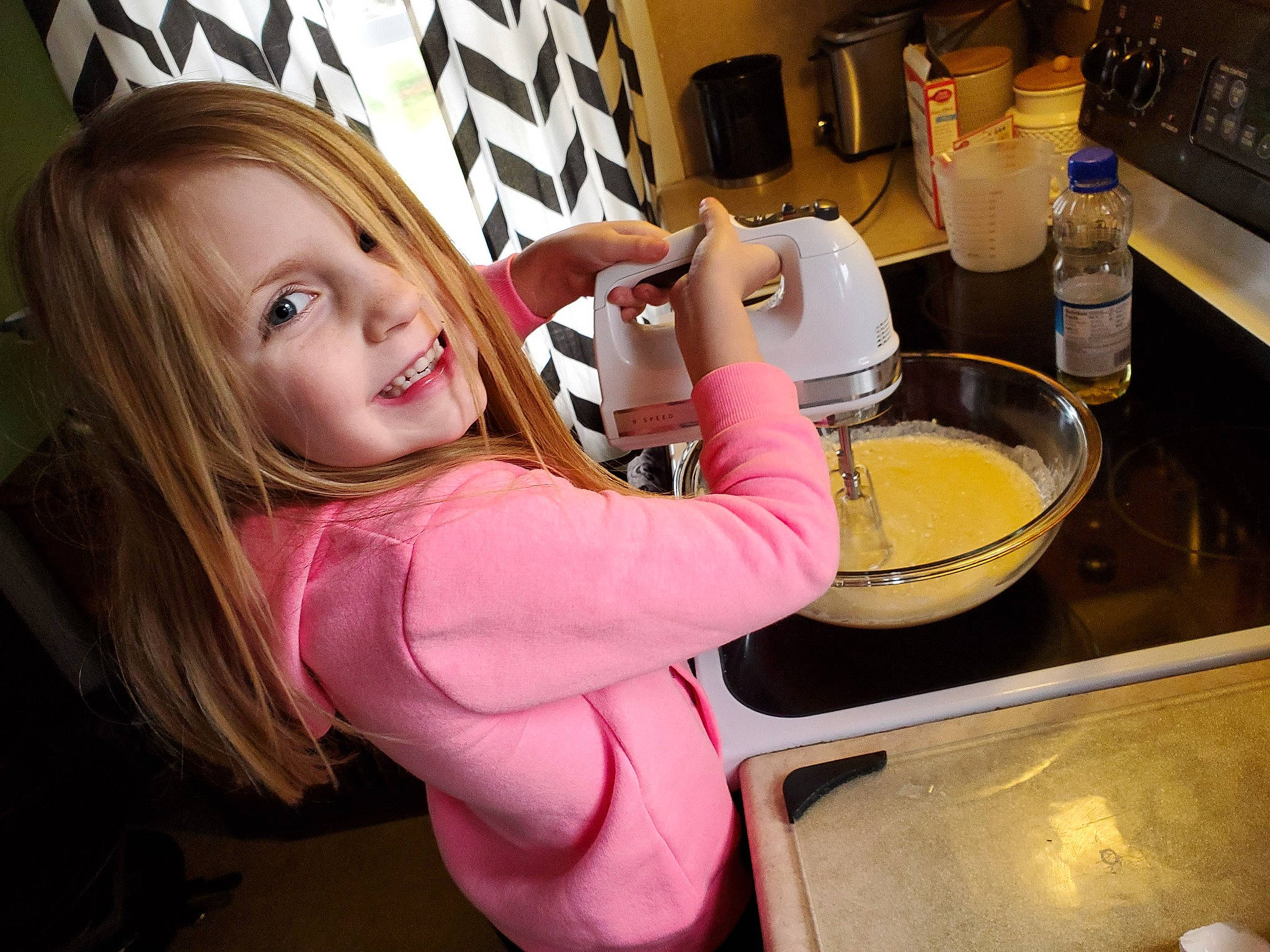 Addy joined the competition — help win amazing prizes! blond, cooking, drink, food, person