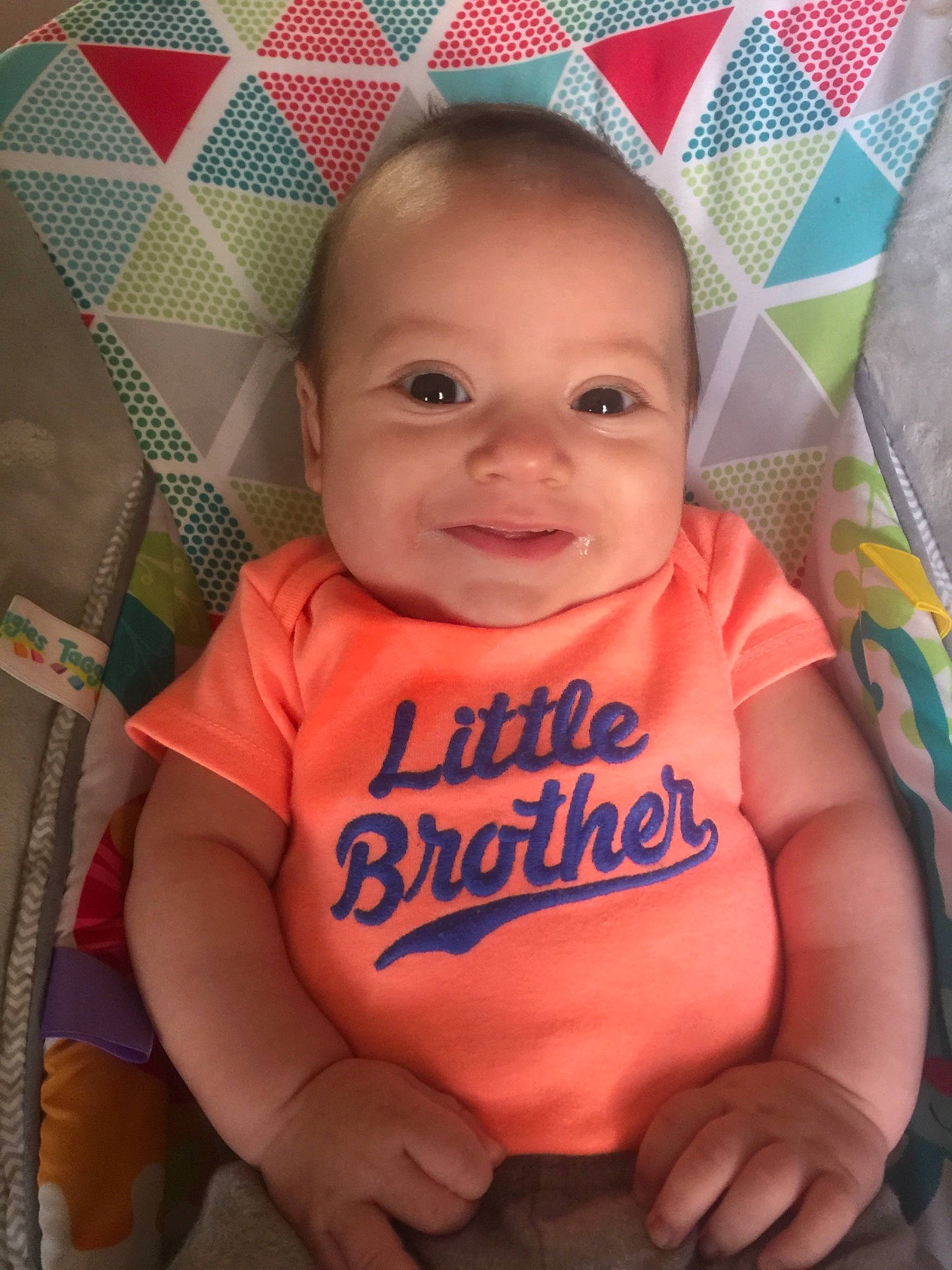 Cristian joined the competition — help win amazing prizes! baby, baby_products, baby_toddler_clothing, cheek, child, face, facial_expression, forehead, fun, head, joy, lip, orange, person, product, skin, smile, toddler