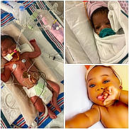 Jaielle is registered to the contest to win money with this photo: baby, newborn, hospital, medical_equipment, pacifier, swaddled, diaper, cute, infant, child, face, skin, hand, blanket, bed, headwear, lying_down, sleeping, awake, portrait