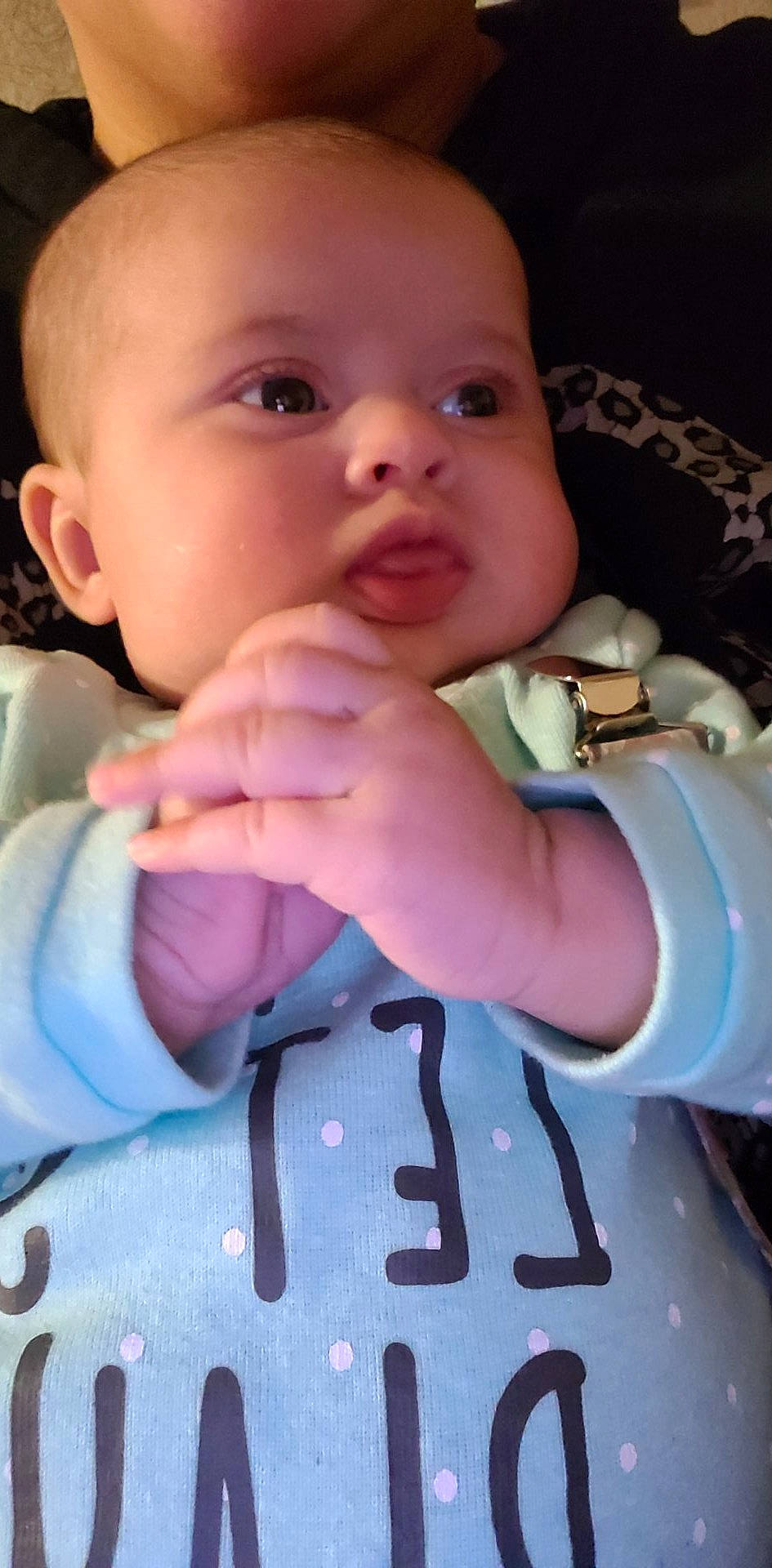Eleanor joined the competition — help win amazing prizes! arm, baby, baby_toddler_clothing, cheek, cool, eyelash, finger, gesture, hand, happy, iris, lip, mouth, nail, neck, nose, person, skin, sleeve, thumb