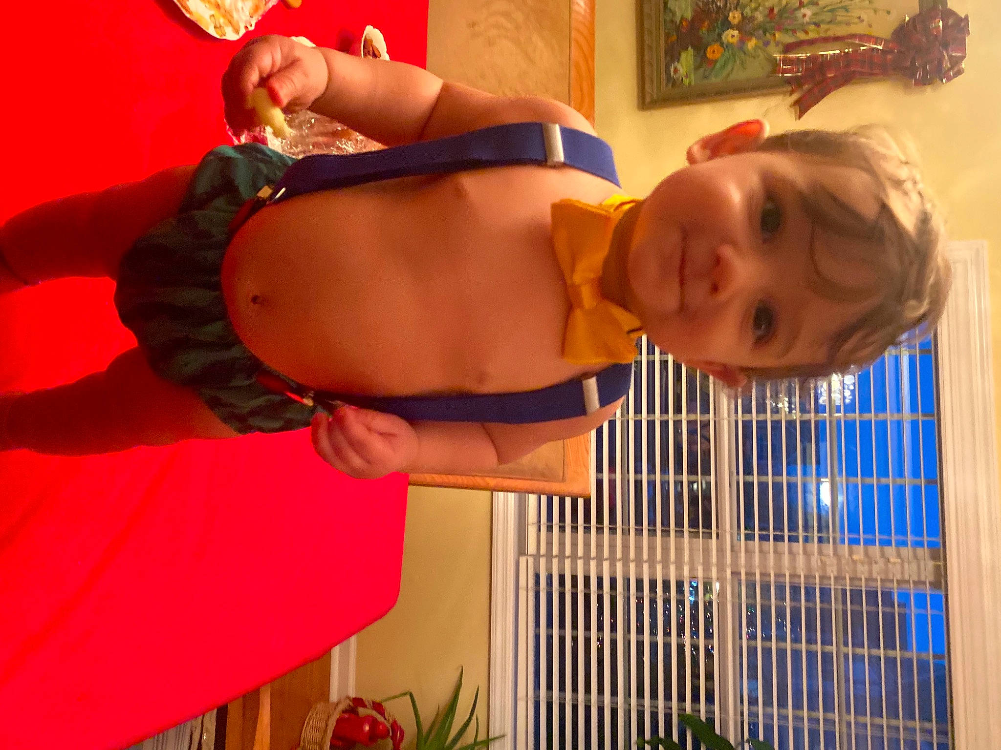 Tony is registered to the contest to win money with this photo: abdomen, arm, chest, elbow, fun, happy, human_leg, muscle, orange, organ, person, photograph, plant, smile, snapshot, stomach, thigh, toddler, trunk, waist