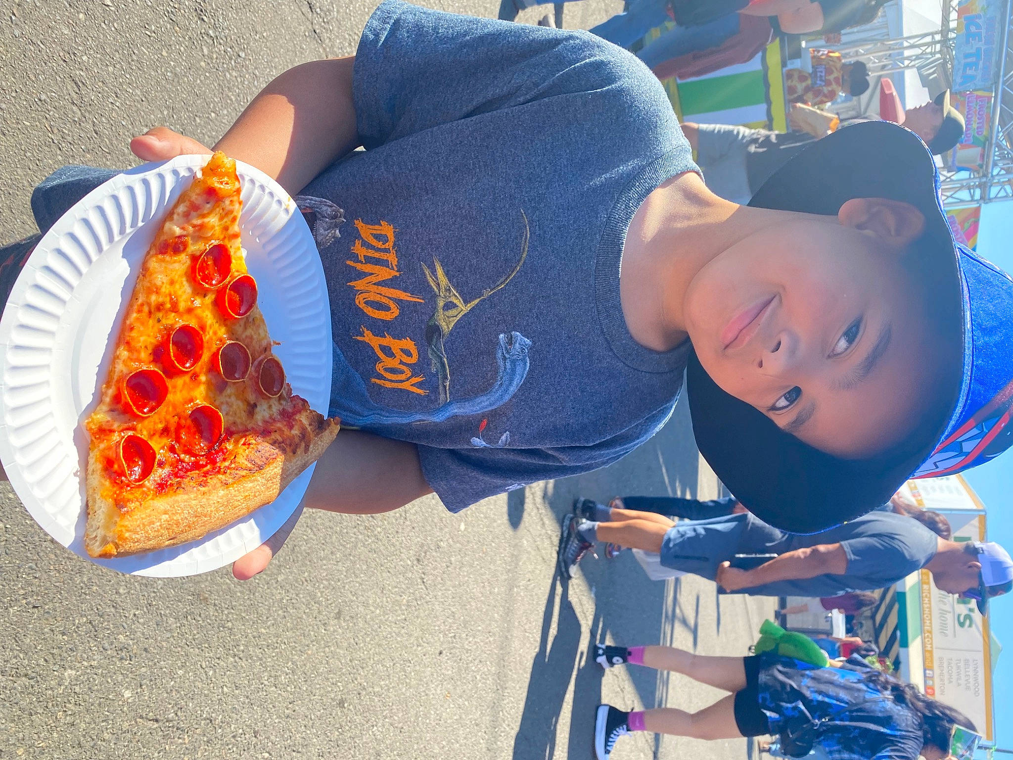 Jayce joined the competition — help win amazing prizes! baseball_cap, blue, cap, child, cuisine, electric_blue, eyewear, fast_food, food, fun, happy, hat, headwear, human_leg, joy, junk_food, leisure, mouth, orange, person