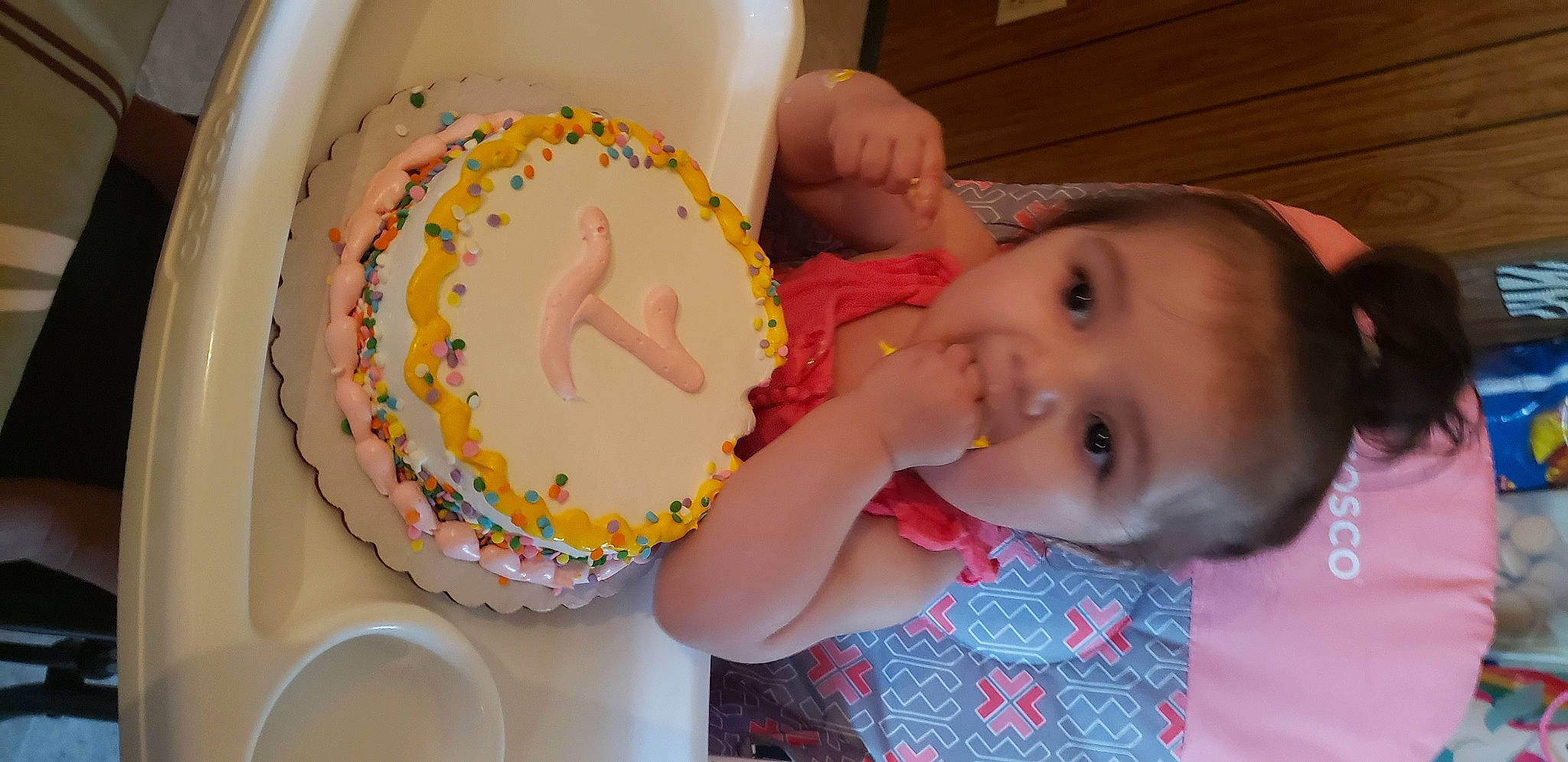 Nayely is registered to the contest to win money with this photo: baby, buttercream, child, eating, food, icing, person, play, sweetness, toddler