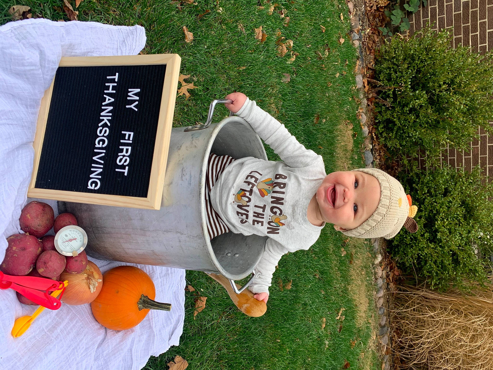 Tyce joined the competition — help win amazing prizes! _and_melon_family, _gourd, baby, baby_toddler_clothing, calabaza, cucumber, cucurbita, fruit, gourd, headwear, joy, local_food, natural_foods, orange, people_in_nature, person, produce, pumpkin, squash, toddler