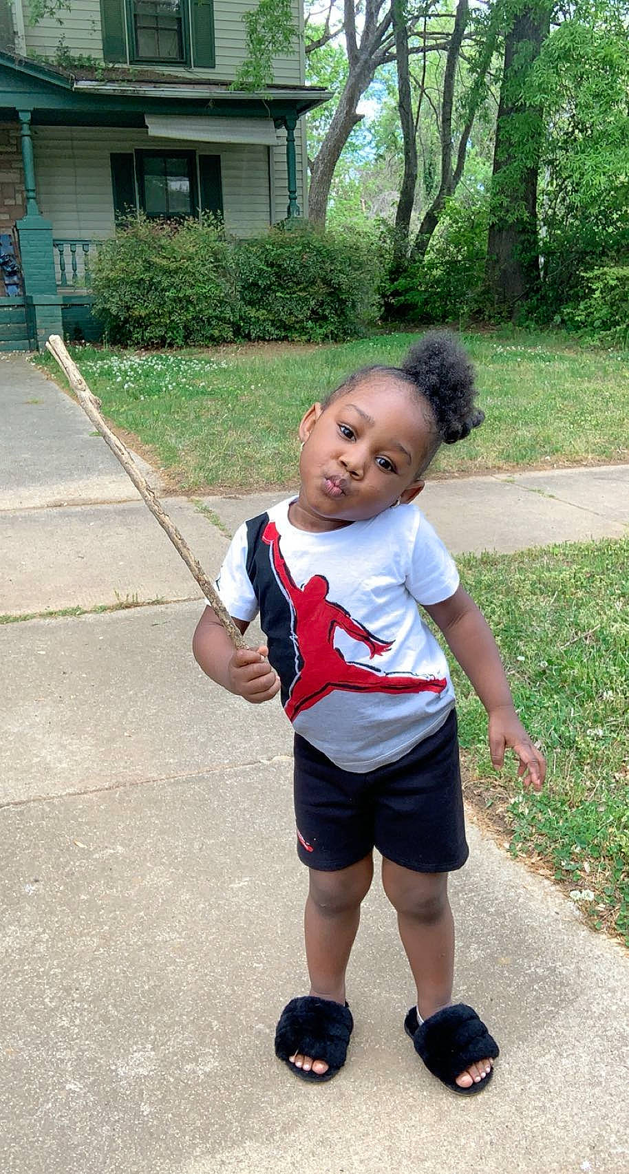 Haylen joined the competition — help win amazing prizes! asphalt, baby, baby_toddler_clothing, child, electric_blue, fun, grass, happy, human_leg, leisure, person, plant, recreation, road, shorts, sidewalk, t_shirt, toddler, tree, waist