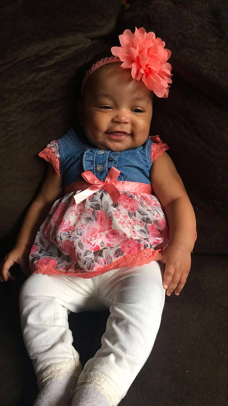 Jazelle joined the competition — help win amazing prizes! baby, cheek, child, child_model, fun, hair_accessory, person, photography, pink, sitting, skin, smile, textile, toddler