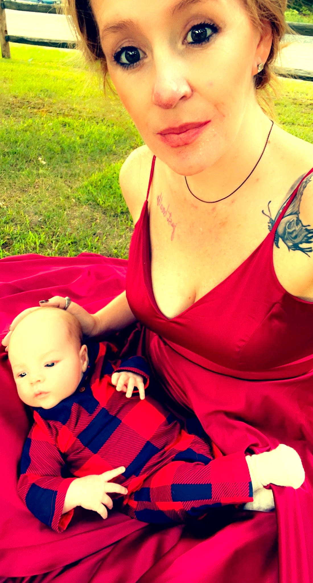 Killian joined the competition — help win amazing prizes! arm, baby, chest, clothing, cool, eyewear, fun, grass, happy, jewellery, lip, magenta, necklace, person, pink, plant, red, sunglasses, toddler, trunk