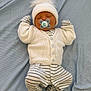 Creed joined the competition — help win amazing prizes! newborn, baby, sleeping, pacifier, hat, pom_pom, striped_pajamas, knit_cardigan, blanket, infant, cozy, cute, soft, lying_down, child, face, clothing, baby_wear, peaceful, resting