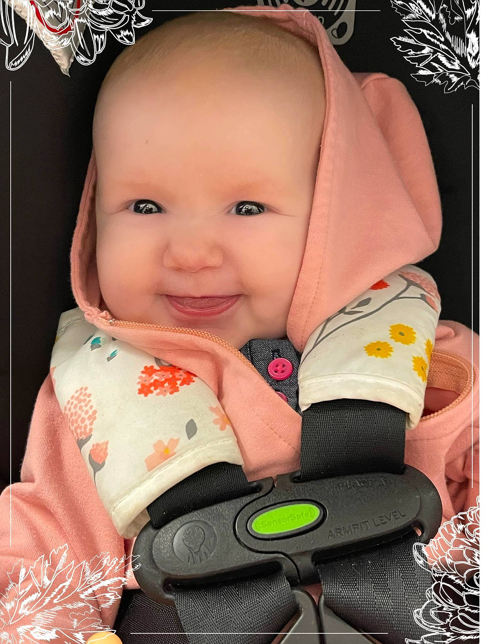 Madelynn is registered to the contest to win money with this photo: baby, baby_carriage, baby_products, baby_safety, baby_toddler_clothing, cheek, child, comfort, eyebrow, eyelash, fashion_accessory, font, happy, iris, person, photograph, pink, product, skin, smile