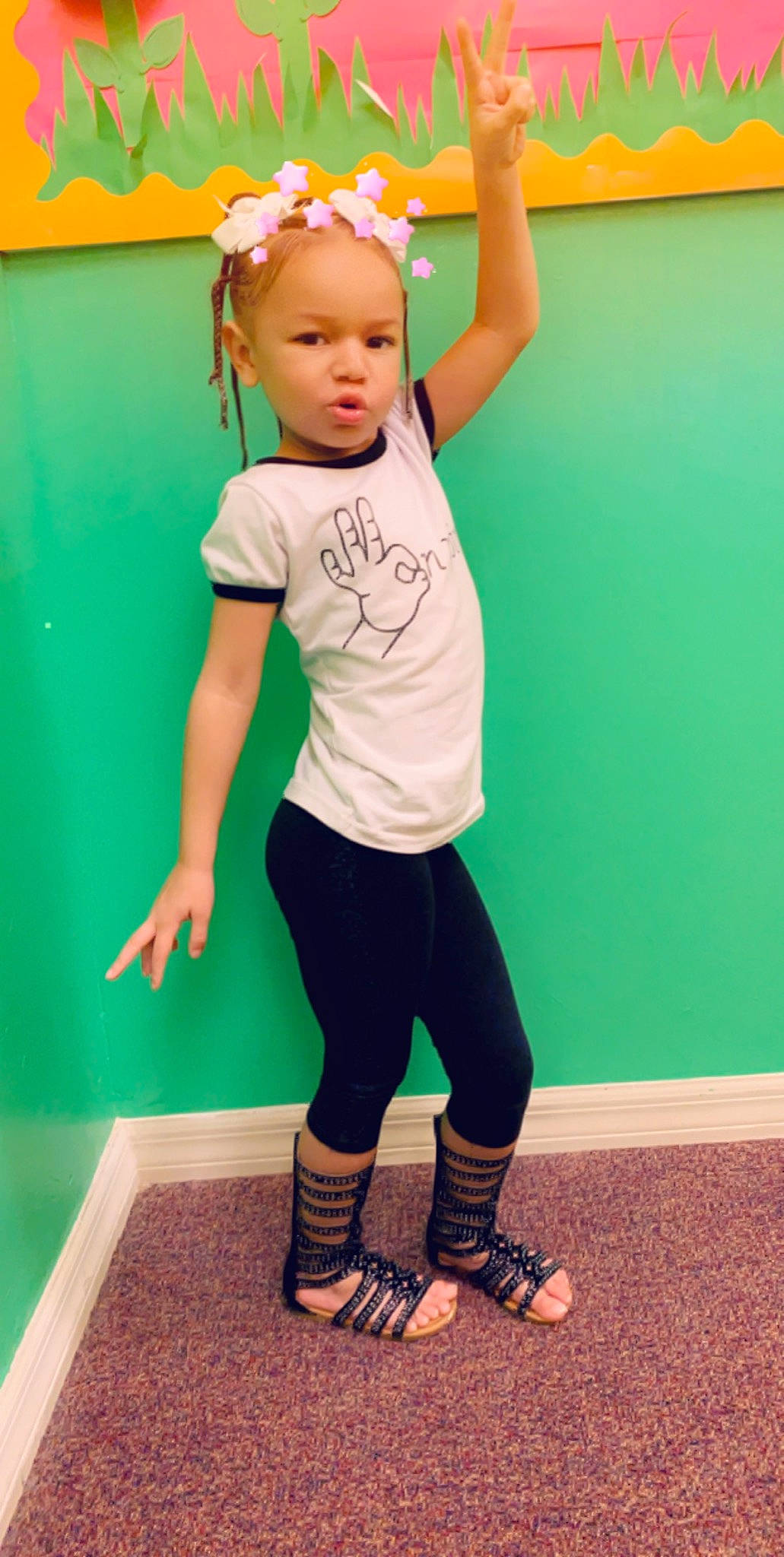 Zendaya joined the competition — help win amazing prizes! arm, child, clothing, day, flooring, footwear, fun, girl, green, headgear, joint, leg, leggings, person, play, shoe, shorts, shoulder, standing, t_shirt