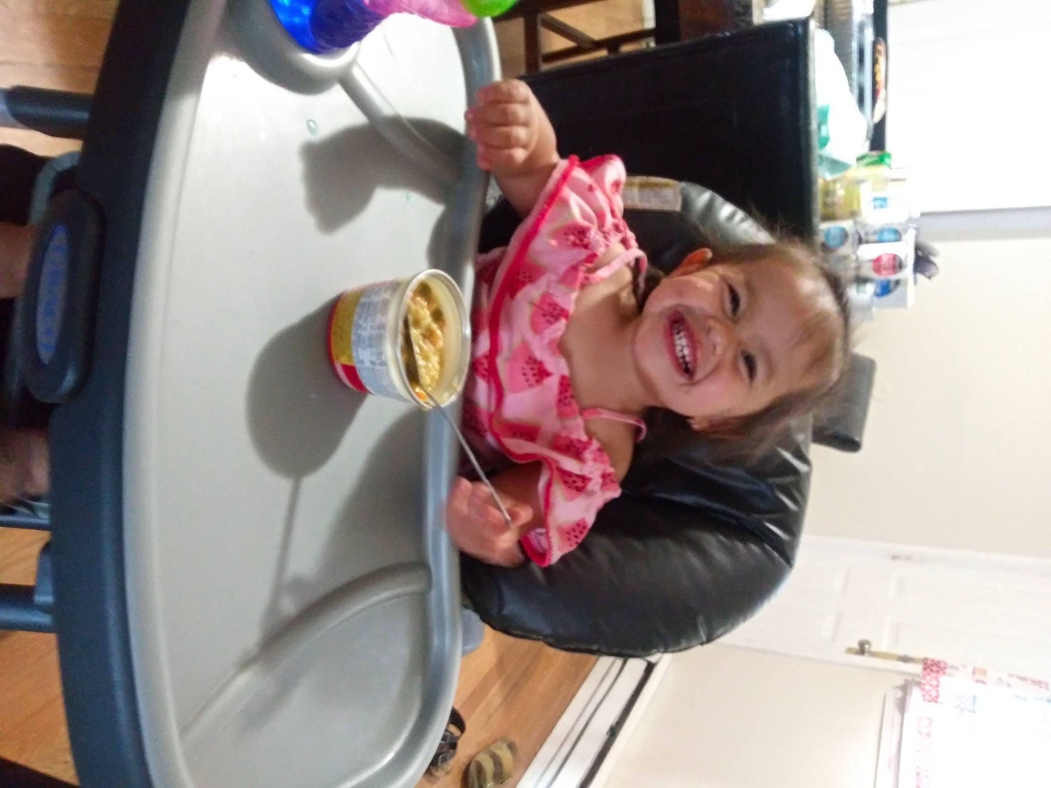 Giselle joined the competition — help win amazing prizes! baby, baked_goods, cake, dairy, dessert, fun, joy, person, pink, plastic, plate, snack, toddler