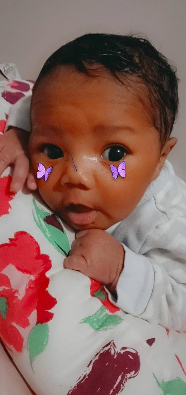 Graclynn joined the competition — help win amazing prizes! baby, baby_toddler_clothing, cheek, chin, ear, eyebrow, eyelash, facial_expression, finger, gesture, hand, happy, head, iris, lip, mouth, nose, person, skin, sleeve