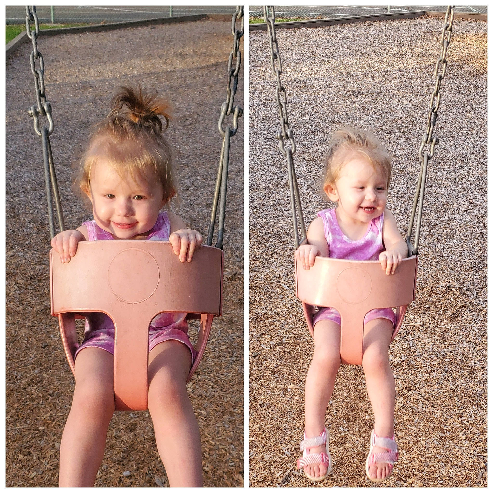 Michaela is registered to the contest to win money with this photo: arm, baby, baby_toddler_clothing, dress, face, facial_expression, grass, hair, hand, happy, human_body, joy, leisure, people_in_nature, person, pink, product, skin, sleeve, smile