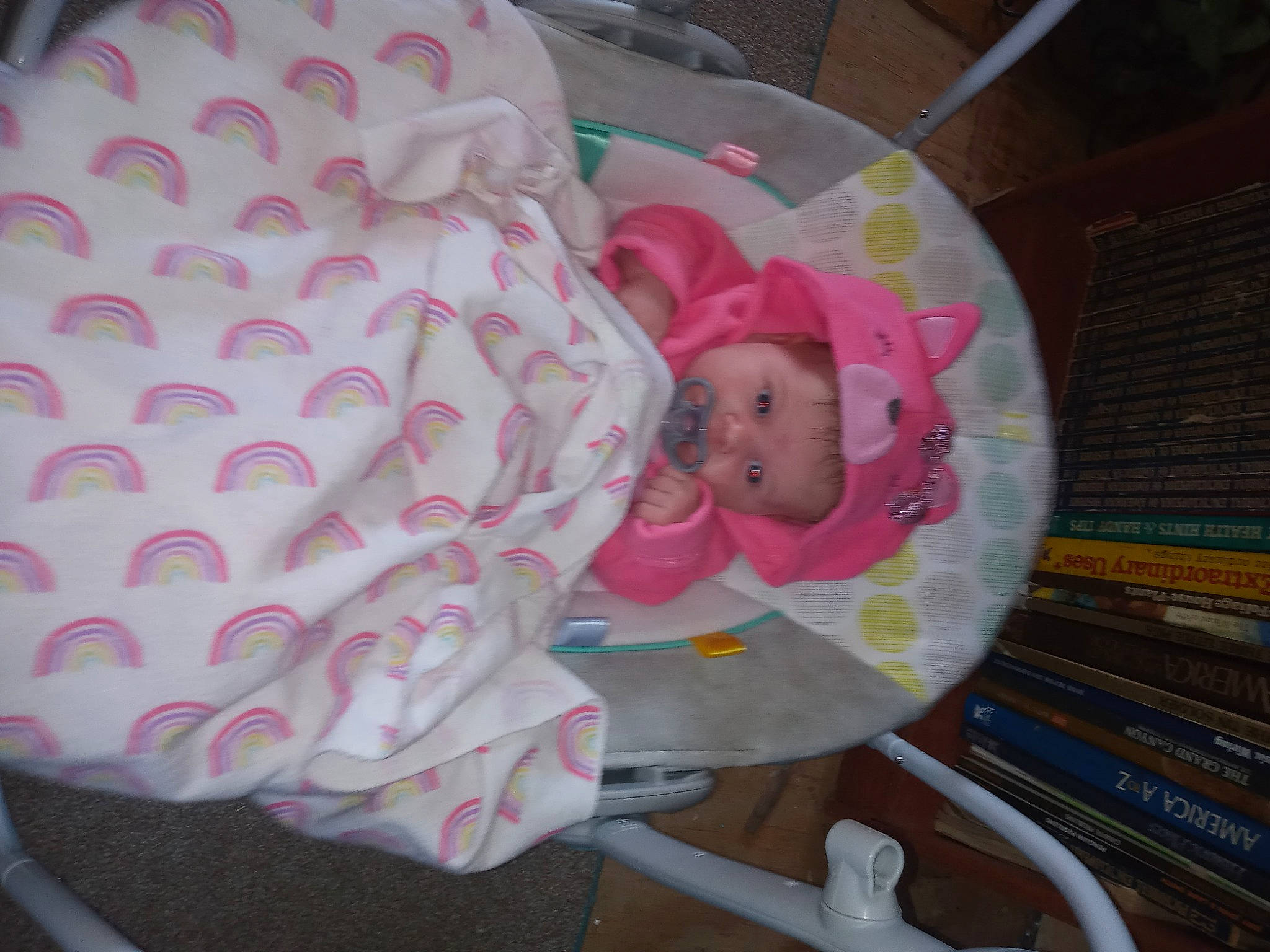 Allyson joined the competition — help win amazing prizes! baby, baby_carriage, baby_products, baby_toddler_clothing, baby_toys, child, comfort, event, hat, headgear, human_body, linens, magenta, pattern, person, petal, pink, room, sweetness, textile