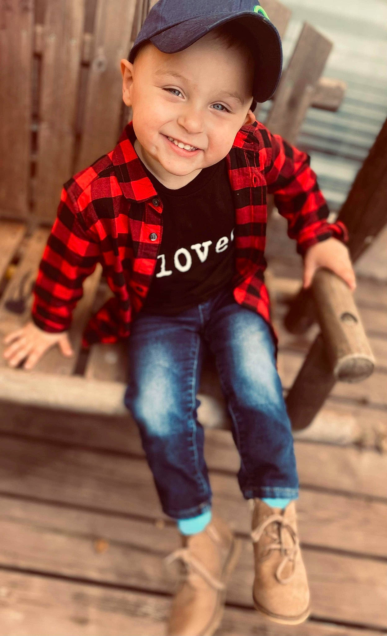 Winston joined the competition — help win amazing prizes! baby_toddler_clothing, child, clothing, denim, eye, face, flash_photography, flooring, happy, headwear, jeans, joy, leg, orange, people, person, shoe, skin, sleeve, smile