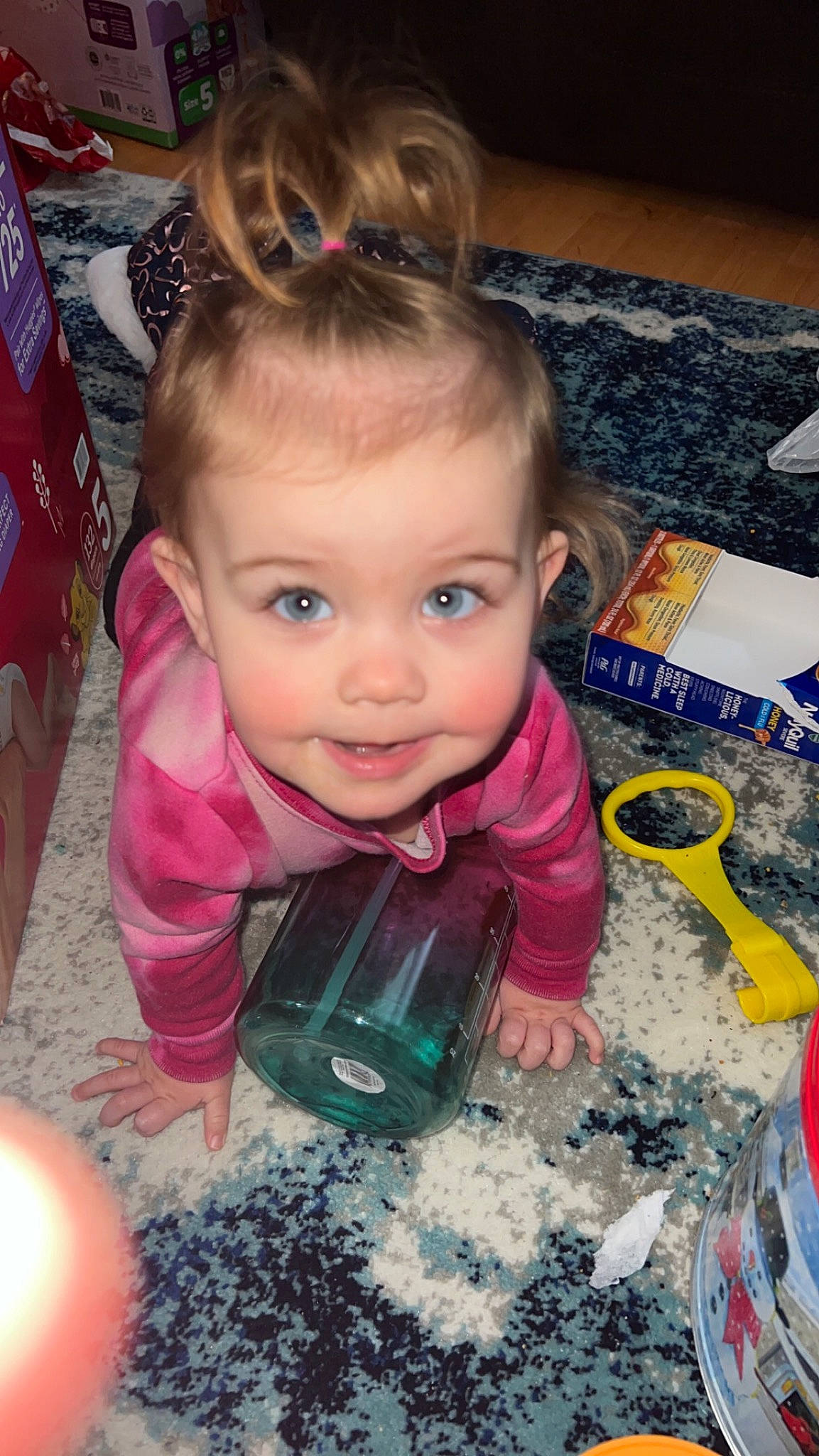 Harper joined the competition — help win amazing prizes! baby, baby_toddler_clothing, beauty, cheek, child, cool, flooring, fun, hairstyle, happy, iris, mammal, person, play, sitting, skin, smile, snapshot, soil, toddler