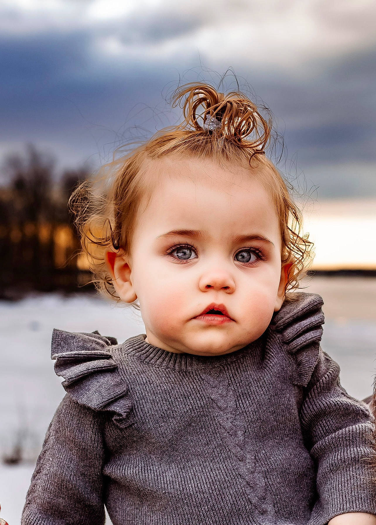 Harper is registered to the contest to win money with this photo: baby_toddler_clothing, beauty, blond, brown_hair, cheek, child, cloud, eyelash, fashion_accessory, flash_photography, happy, headpiece, iris, lip, pattern, person, skin, sky, sleeve, toddler
