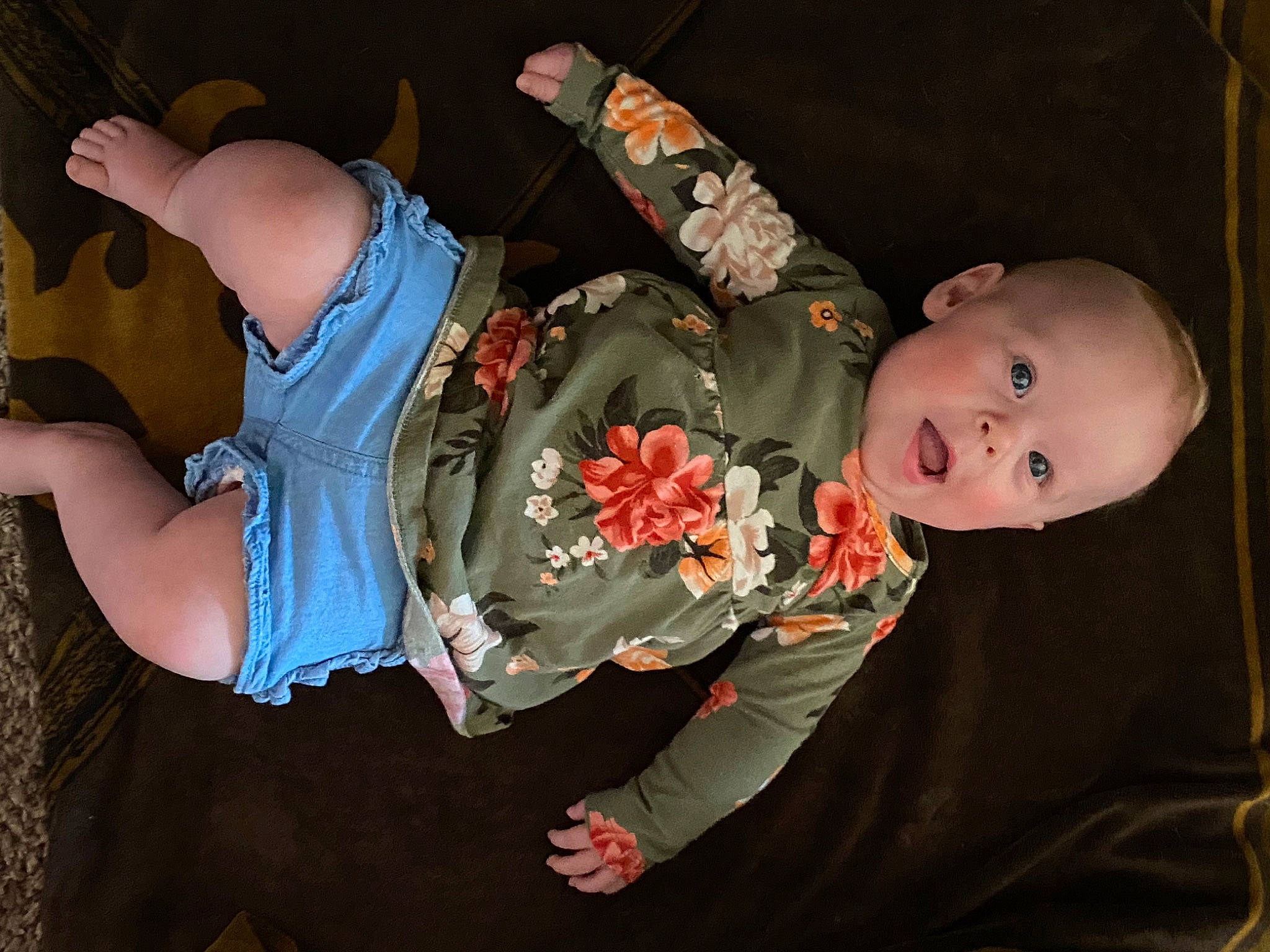 Braylen is registered to the contest to win money with this photo: abdomen, arm, baby, baby_products, baby_toddler_clothing, child, comfort, costume, elbow, event, fun, hat, human_leg, performing_arts, person, room, shorts, sitting, smile, surprise