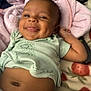 Aurora joined the competition — help win amazing prizes! baby, smiling, tongue_out, blanket, plush_blanket, diaper, shirt, infant, face, happy, lying_down, cute, child, skin, arm, belly_button, cozy, indoors, person, soft_texture