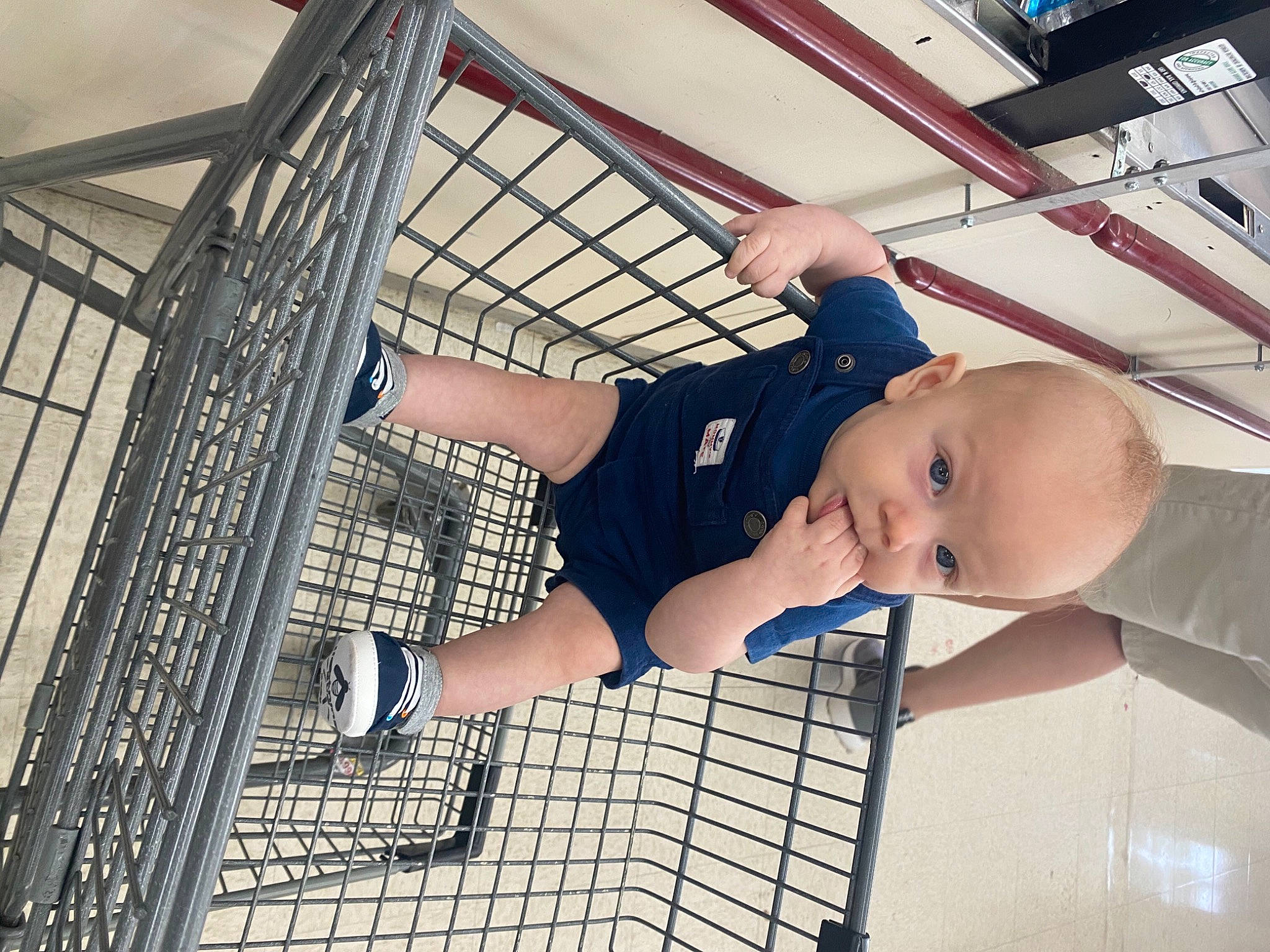 Harrison joined the competition — help win amazing prizes! arm, baby, baby_toddler_clothing, child, cool, fun, hand, human_leg, leg, leisure, line, mesh, pattern, person, shade, shoe, stairs, standing, t_shirt, thigh
