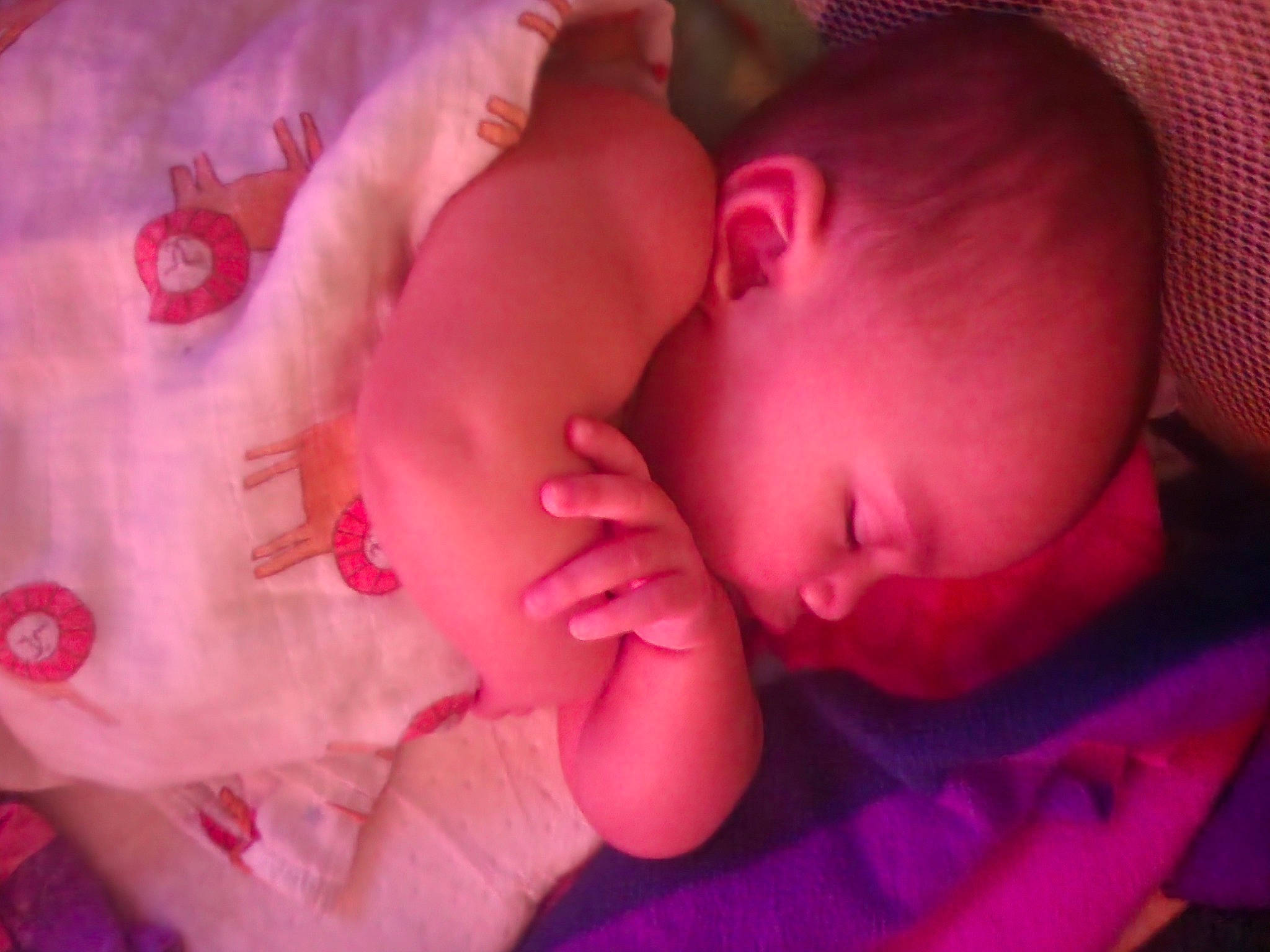 Dynasty is registered to the contest to win money with this photo: baby, baby_toddler_clothing, cheek, close_up, comfort, ear, eyelash, finger, iris, lip, magenta, mouth, nail, nose, person, pink, purple, skin, textile, thumb