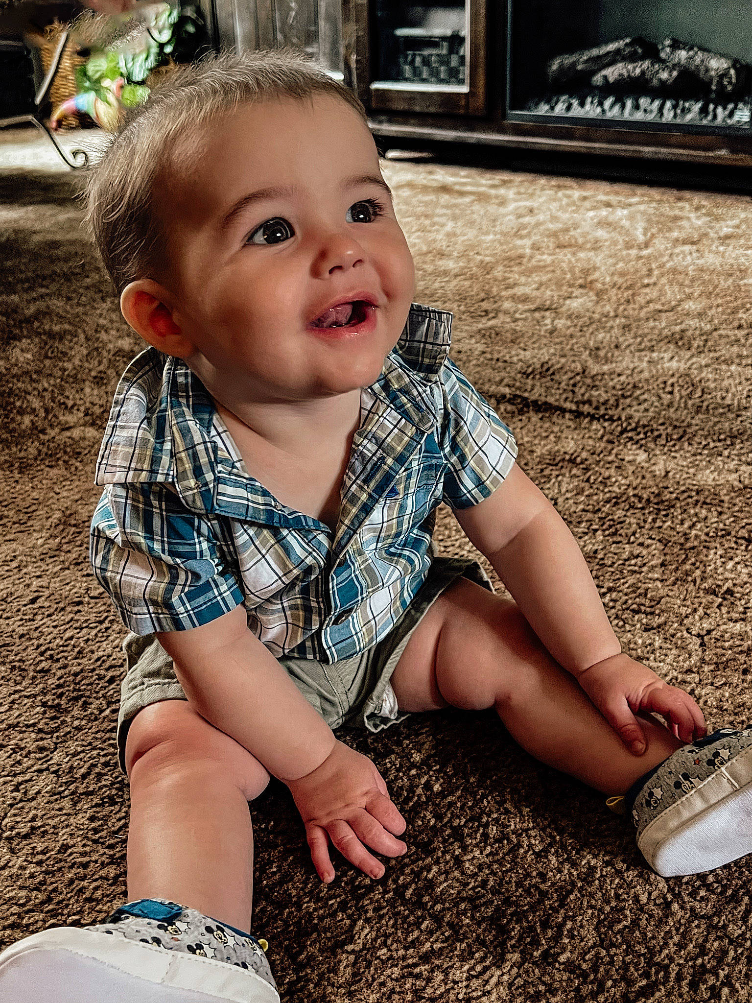 Kayden joined the competition — help win amazing prizes! baby, baby_toddler_clothing, child, cool, eye, face, flash_photography, fun, grass, hairstyle, happy, people_in_nature, person, photograph, skin, sleeve, smile, standing, summer, toddler
