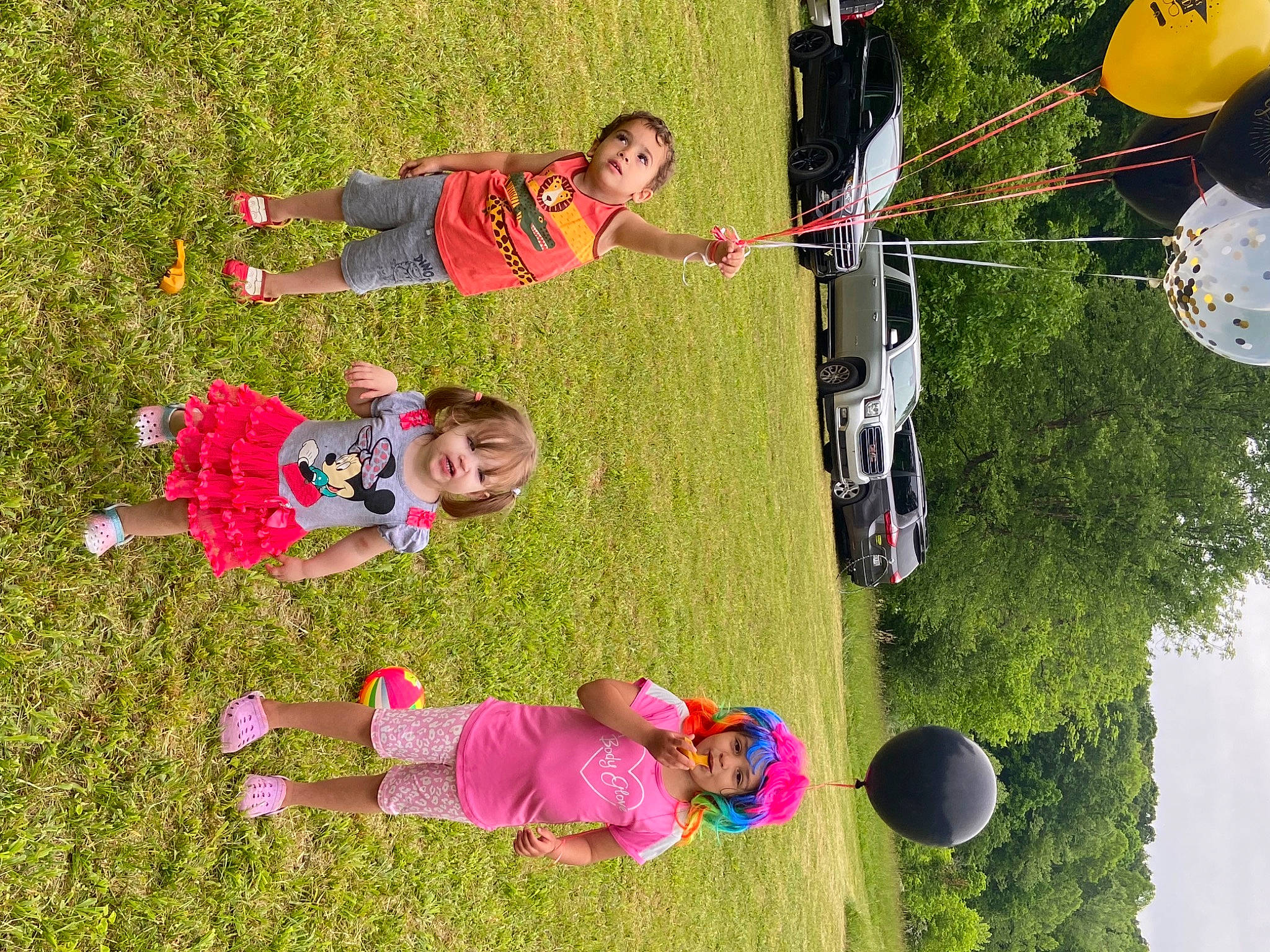 Melody joined the competition — help win amazing prizes! baby, balloon, child, clothing, fun, grass, green, happy, headwear, lawn, leisure, nature, people_in_nature, person, photograph, plant, recreation, summer, tire, toddler