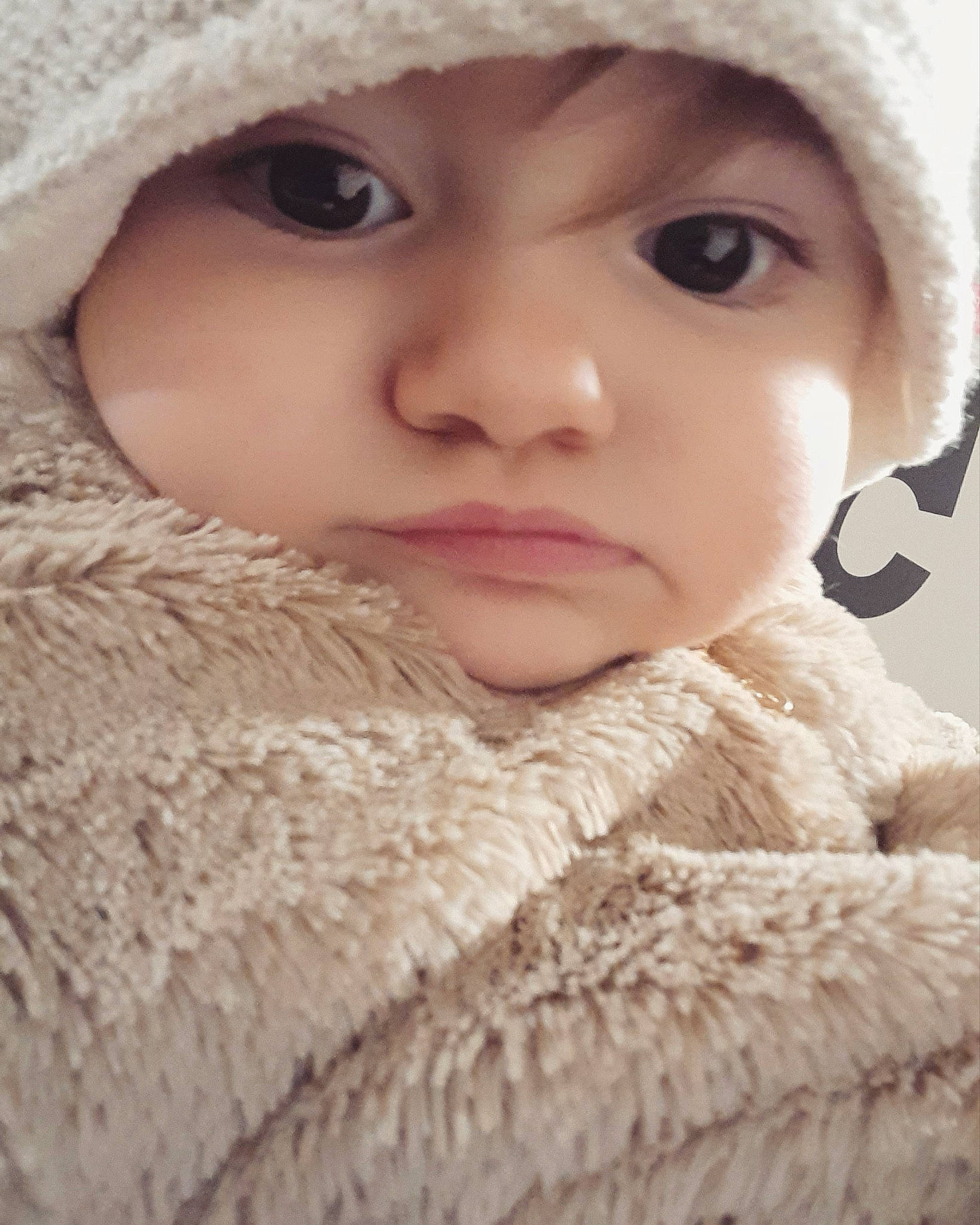 Nayline a rejoint le concours — aidez-le/la à gagner de superbes lots ! baby, beauty, cap, cheek, chin, eye, eyebrow, eyelash, fur_clothing, headgear, headwear, iris, knit_cap, lip, nose, organ, outerwear, person, skin, sleeve