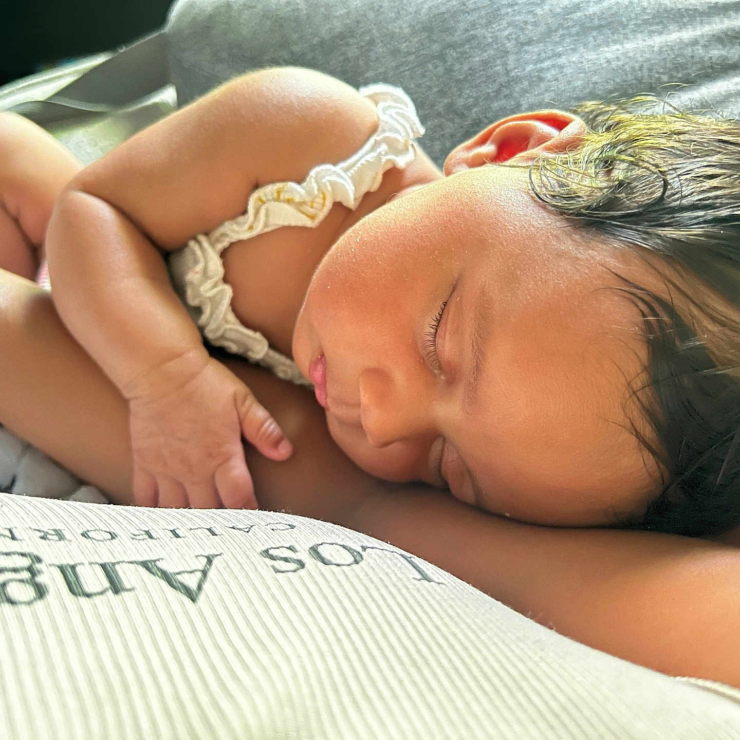 Yumi joined the competition — help win amazing prizes! baby, blanket, child, closeup, comfort, cushion, cute, face, hair, hand, indoor, infant, peaceful, portrait, relaxation, rest, skin, sleeping, soft_light, toddler