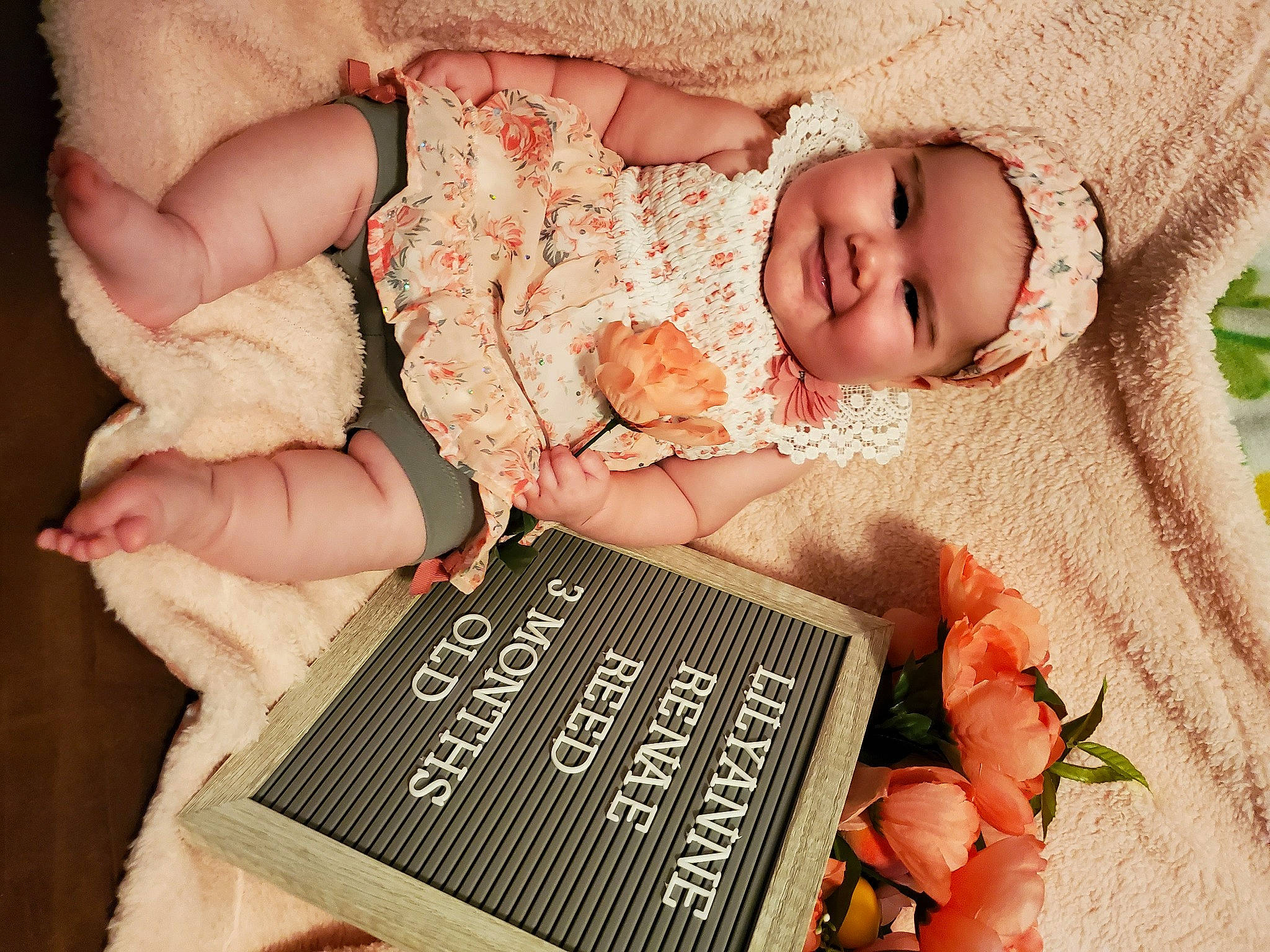 Lilyanne joined the competition — help win amazing prizes! baby, baby_sleeping, baby_toddler_clothing, beauty, comfort, dress, eye, finger, hand, happy, head, headwear, human_body, joy, nail, organ, person, petal, photograph, pink