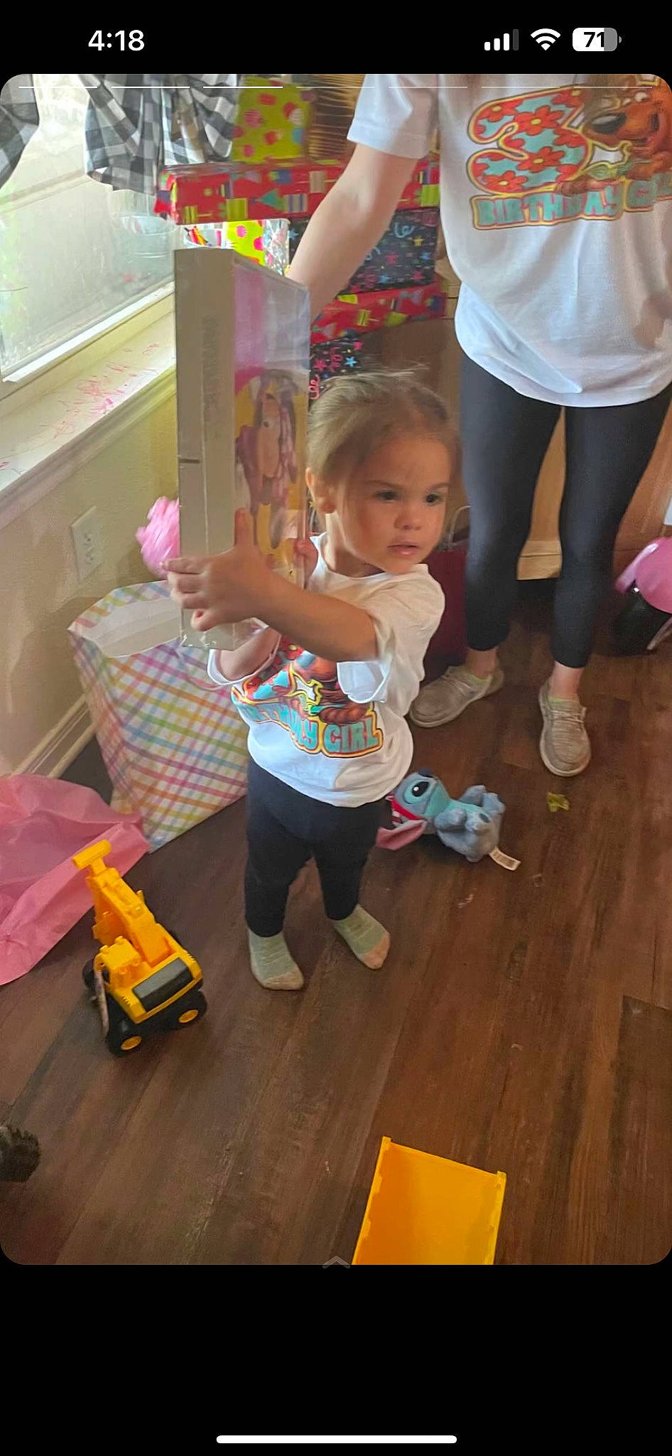 Hensley is registered to the contest to win money with this photo: child, event, floor, flooring, fun, happy, hardwood, leisure, party, person, play, product, room, shorts, snapshot, t_shirt, toddler, toy, varnish, wood