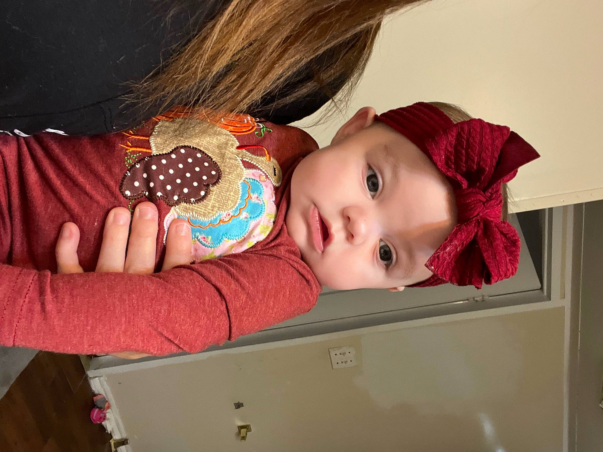 Raelynn joined the competition — help win amazing prizes! baby, baby_products, baby_toddler_clothing, cheek, child, eye, eyelash, face, fashion_accessory, hair_accessory, happy, headgear, headwear, iris, lip, pattern, person, skin, sleeve, textile