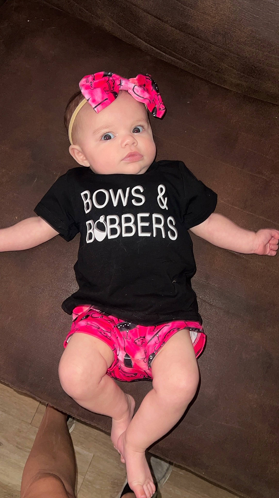 Raelynn joined the competition — help win amazing prizes! baby, baby_toddler_clothing, cap, cool, eye, fashion_accessory, flash_photography, fun, happy, human_leg, magenta, pattern, person, pink, shorts, sleeve, smile, t_shirt, thigh, toddler