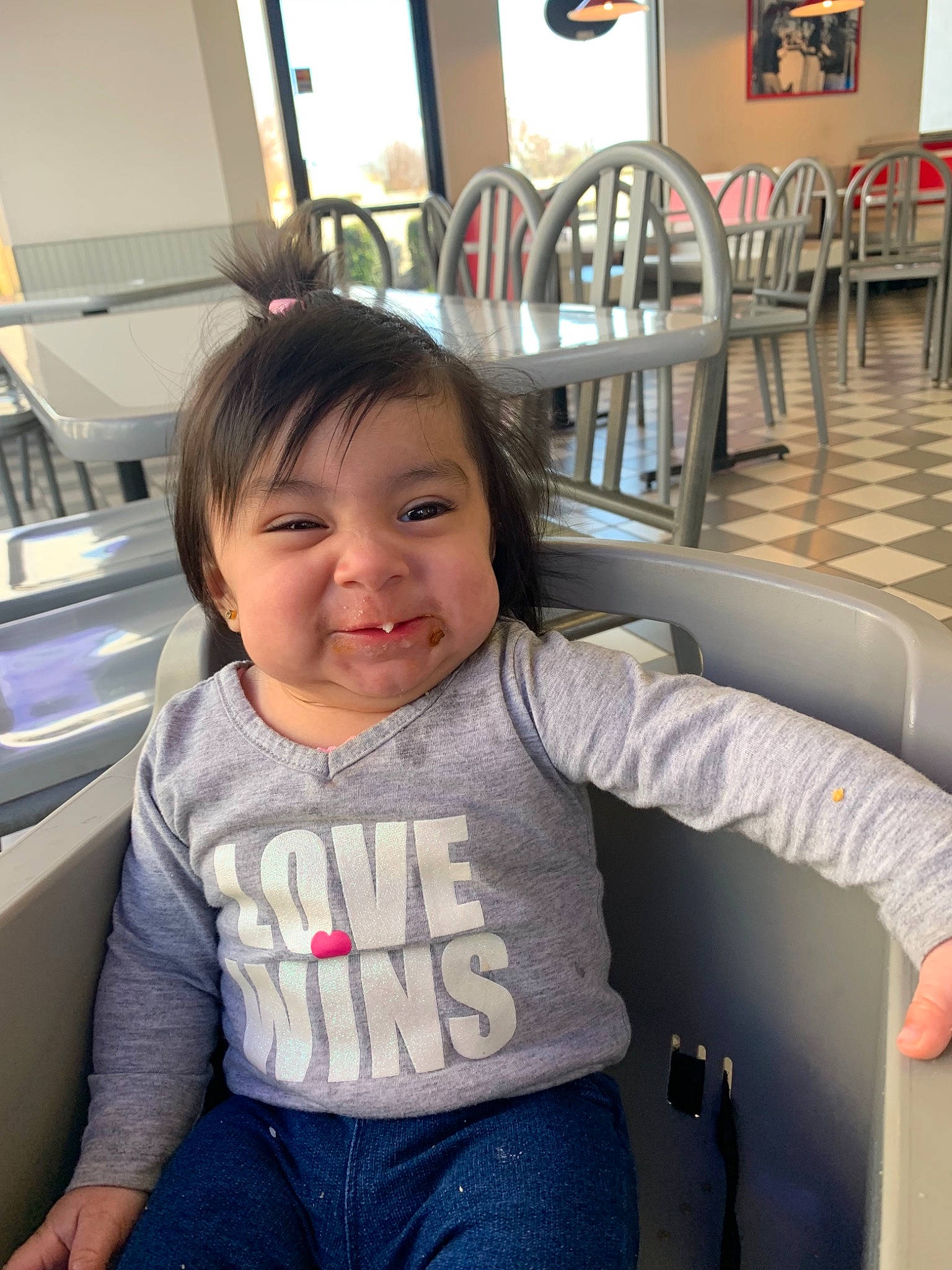 Jessie joined the competition — help win amazing prizes! arm, child, person, shoulder, skin, smile, toddler