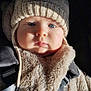 Alessio a rejoint le concours — aidez-le/la à gagner de superbes lots ! baby, child, blue_eyes, hat, knitted_hat, fuzzy_jacket, coat, straps, closeup, portrait, face, winter_clothing, warm, soft_texture, cute, infant, sunlight, shadow, person, outdoor